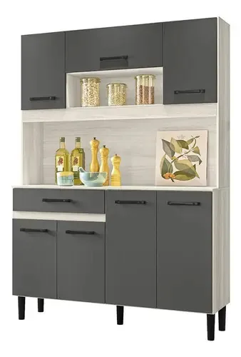 Móveis de cozinha Nicioli Magazin 120 Cozinha Armário Bianco/Chumbo