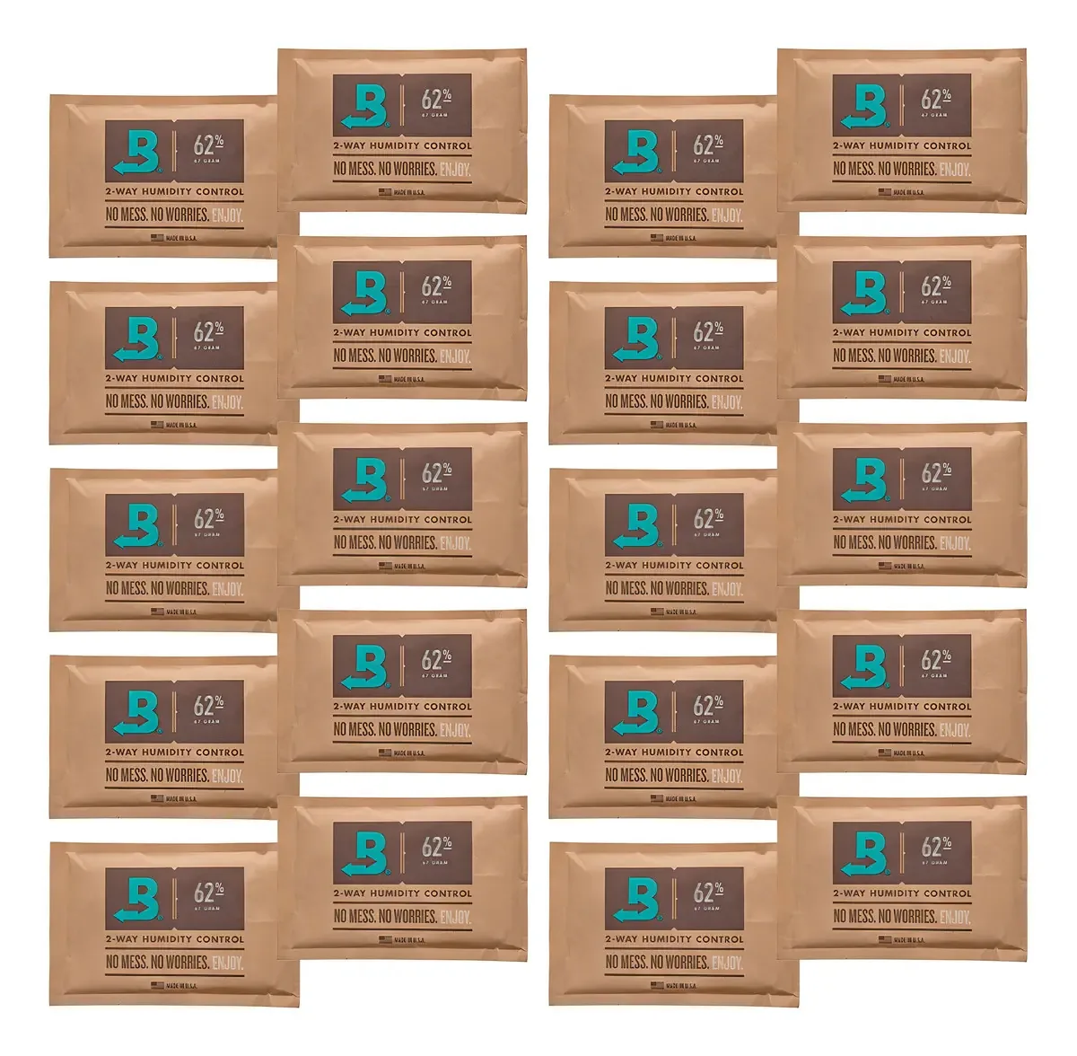 Kit 20 Controlador de Umidade Boveda 62% 8g para Ervas Fumos