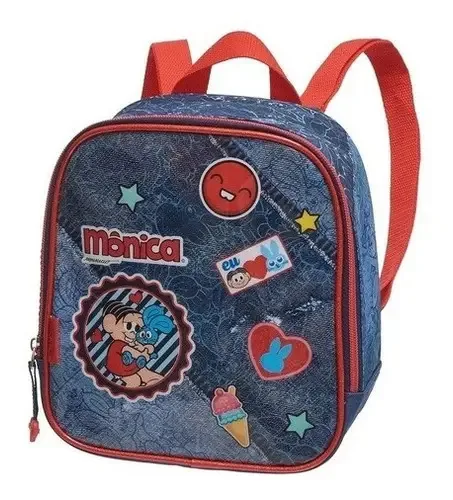 Lancheiras Pacific Turma da Monica cor jeans - 20cm x 22cm