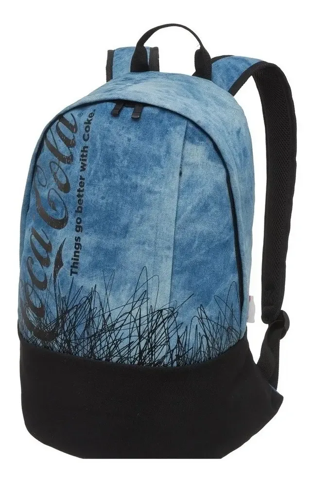 Mochila Coca-cola Scrible Cor Azul Desenho do tecido Coca Cola