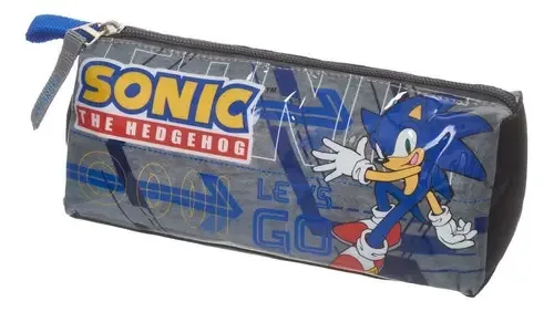 Estojo Escolar Infantil Juvenil Do Sonic The Hedgehog Cor Cinza Estojo Escolar Sonic