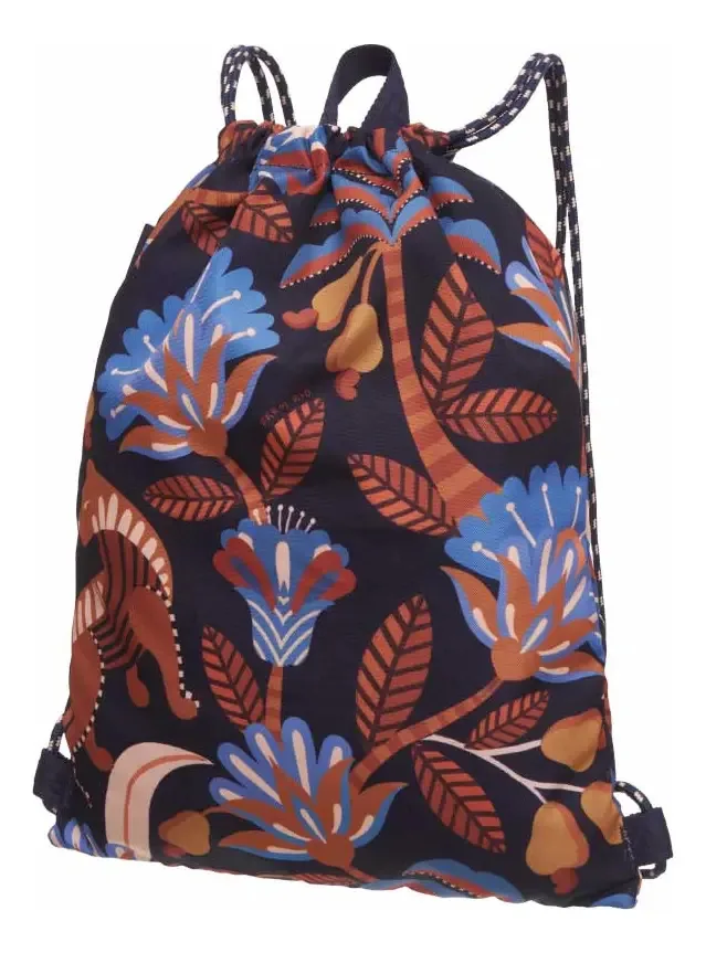 Bolsa Praiana Farm Selva Gráfica Cor Preto