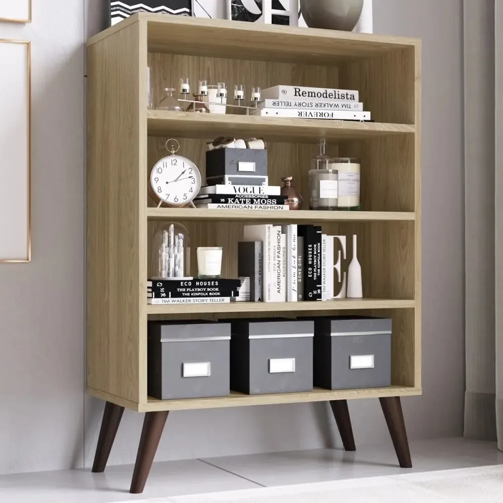 Estante Para Livros 3 Prateleiras Est110 Oak Cor Marrom