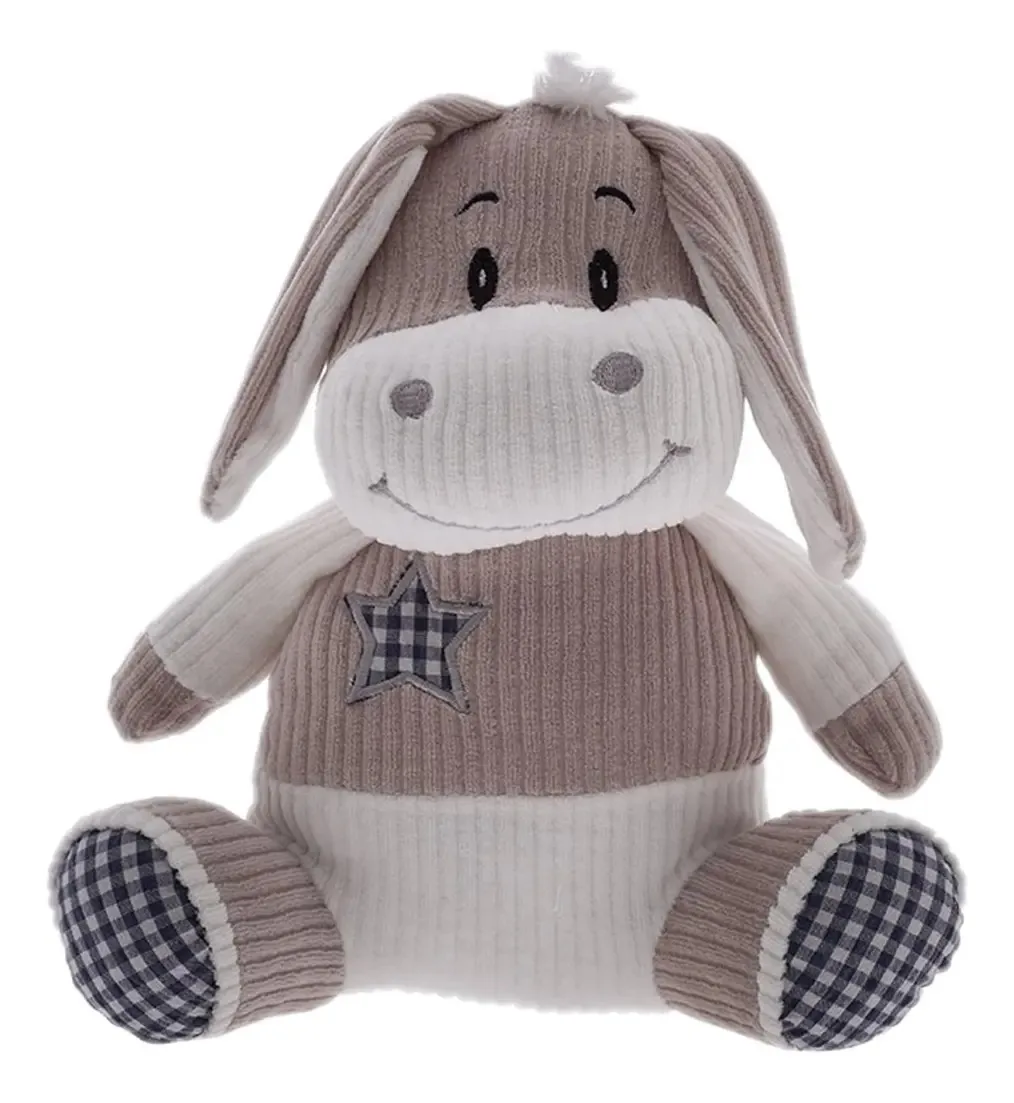 Boneco Pelúcia Burro Chico Bege E Branco - Zip