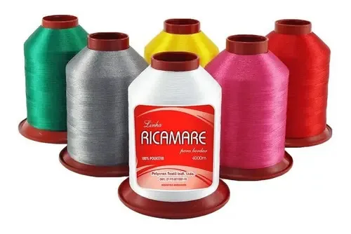 Kit Com 20 Linhas De Bordado Ricamare 4000m Cor Vermelho
