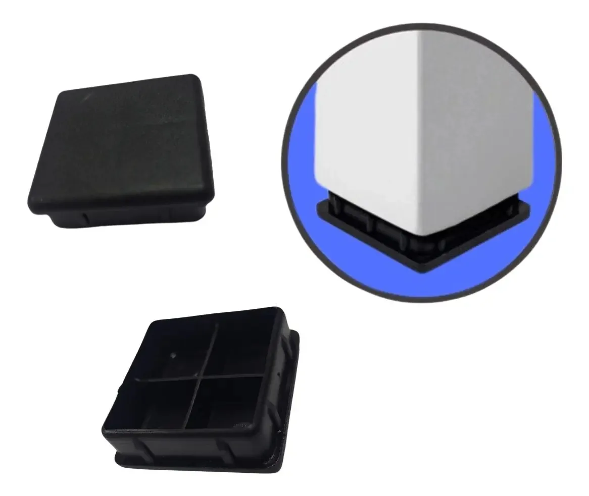 1000pc - Ponteira Reforçada 40x40 Tampão Preto P/ Metalon