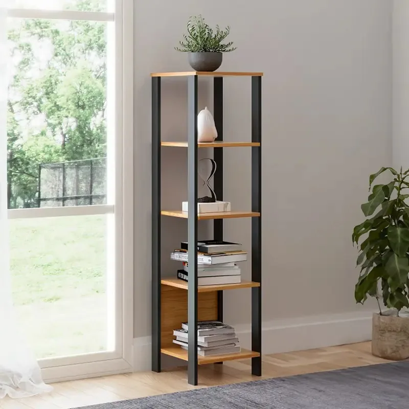 Estante Para Livros Industrial 5 Prateleiras Dalla Costa Cor Marrom
