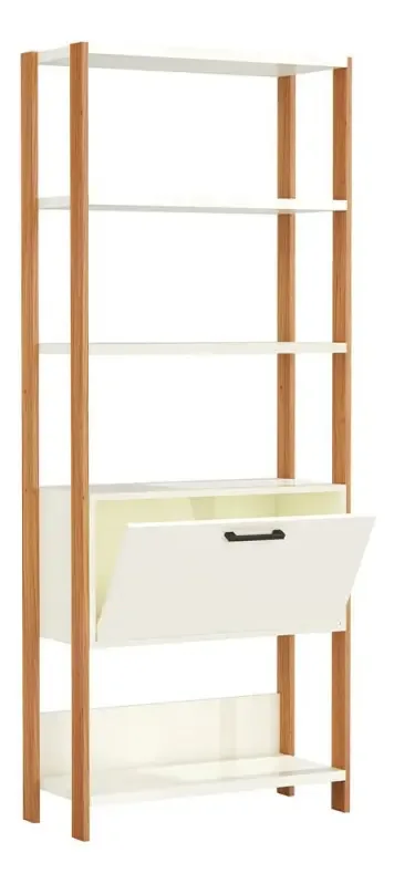 Estante Para Livros 1 Porta Industrial Cor Branco