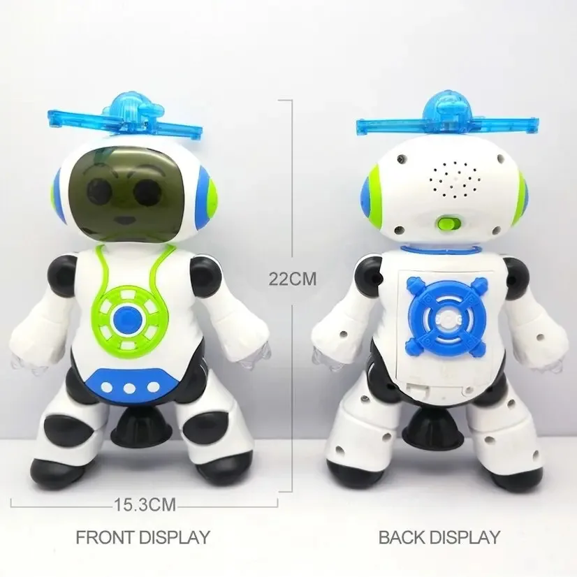 Brinquedo Robô Dança Gira 360 Robot Musical & Led Yijun