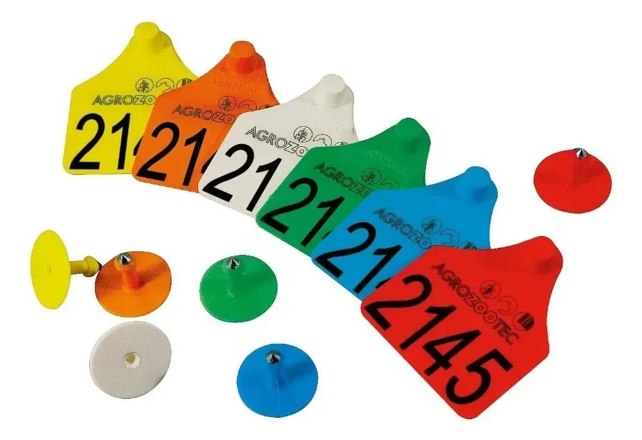 Brincos Numerados Bovinos Zooflex Grande Amarelo Poliuretano