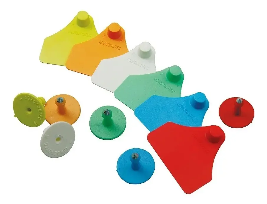 Brincos Bovinos Poliuretano Zooflex Modelo Liso Médio Verde 57x55mm