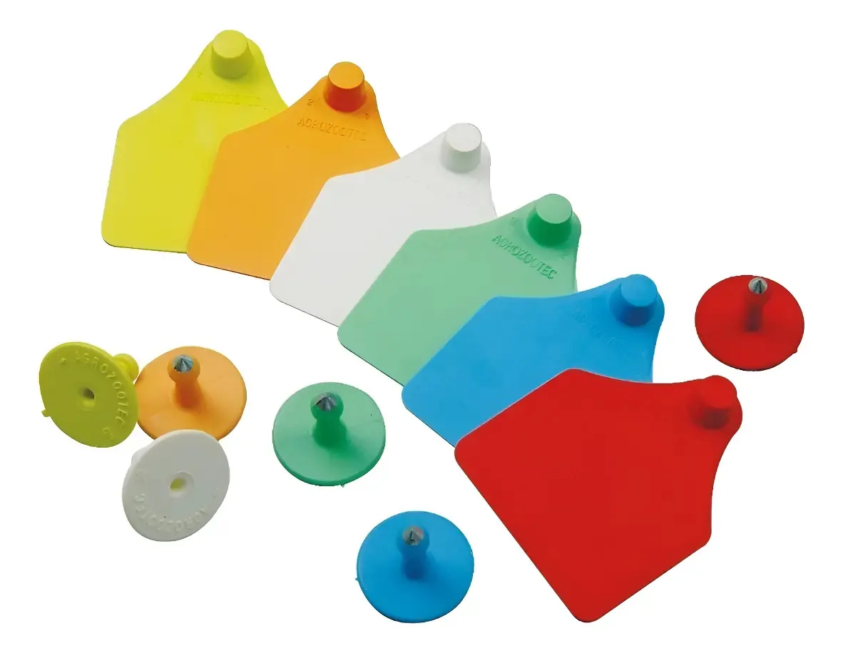 Brincos Identificação Bovinos Zooflex Liso Grande Poliuretano Verde