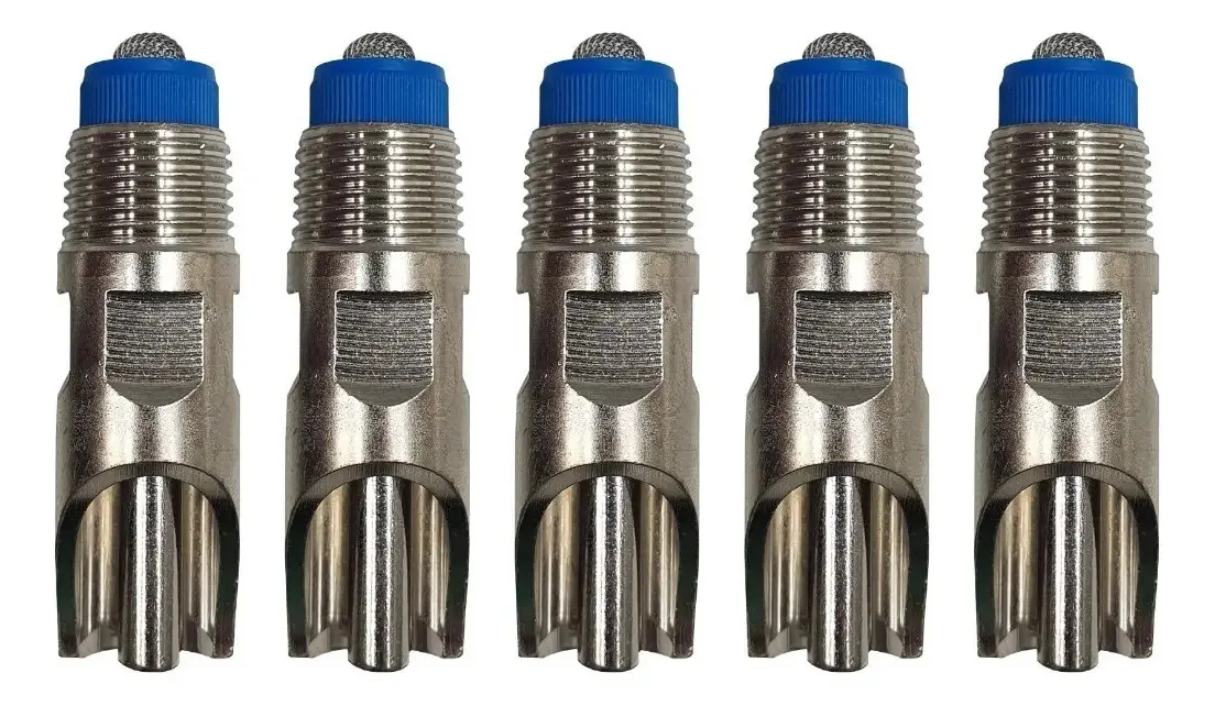 Kit Com 5 Bebedouros Chupetas Inox Para Suíno Porco Adulto