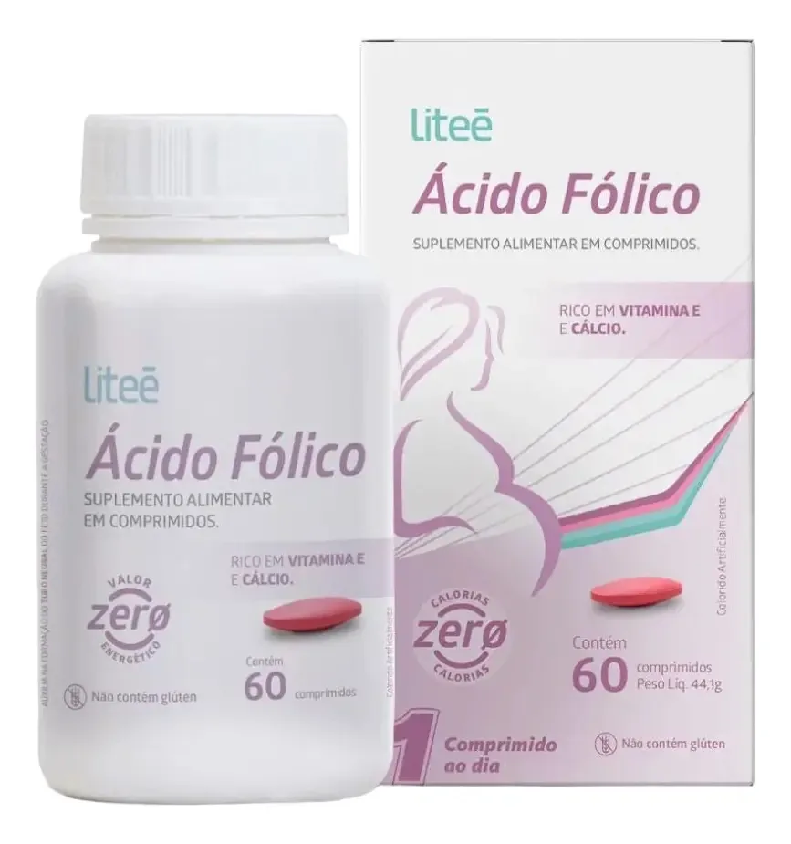 Ácido Fólico E Vitamina E 60 Comp Produto Para Gestante