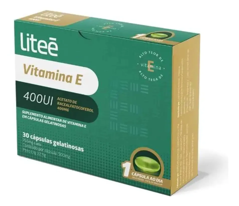 Vitamina E 400ui Softgel Litee Farma Com 30 Cápsulas