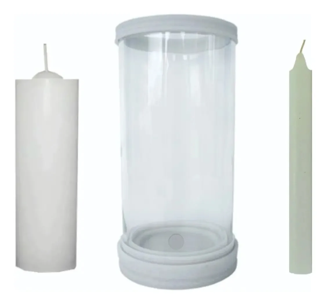 Porta Vela Vidro E Marmore Velas Palito Votiva F
