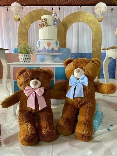2 Ursos Pelúcia Para Chá Revelação Gigante 70cm
