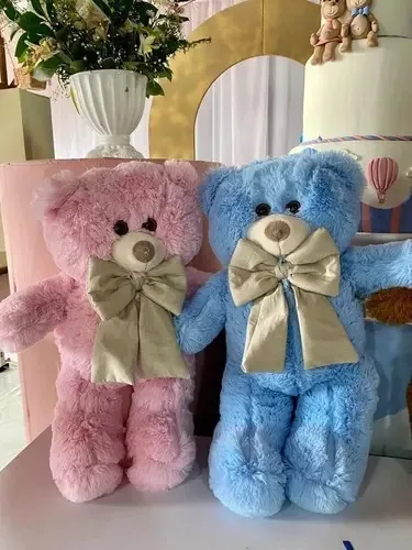 2 Ursos Pelúcia Chá Revelação 40cm