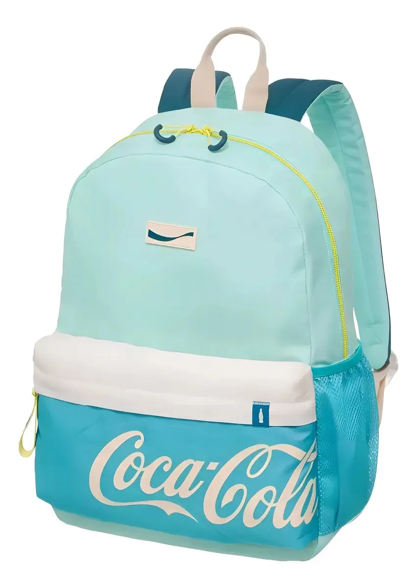 Mochila De Costas Coca Cola Refreshing Pacific Cor Verde Desenho Do Tecido Coca-cola