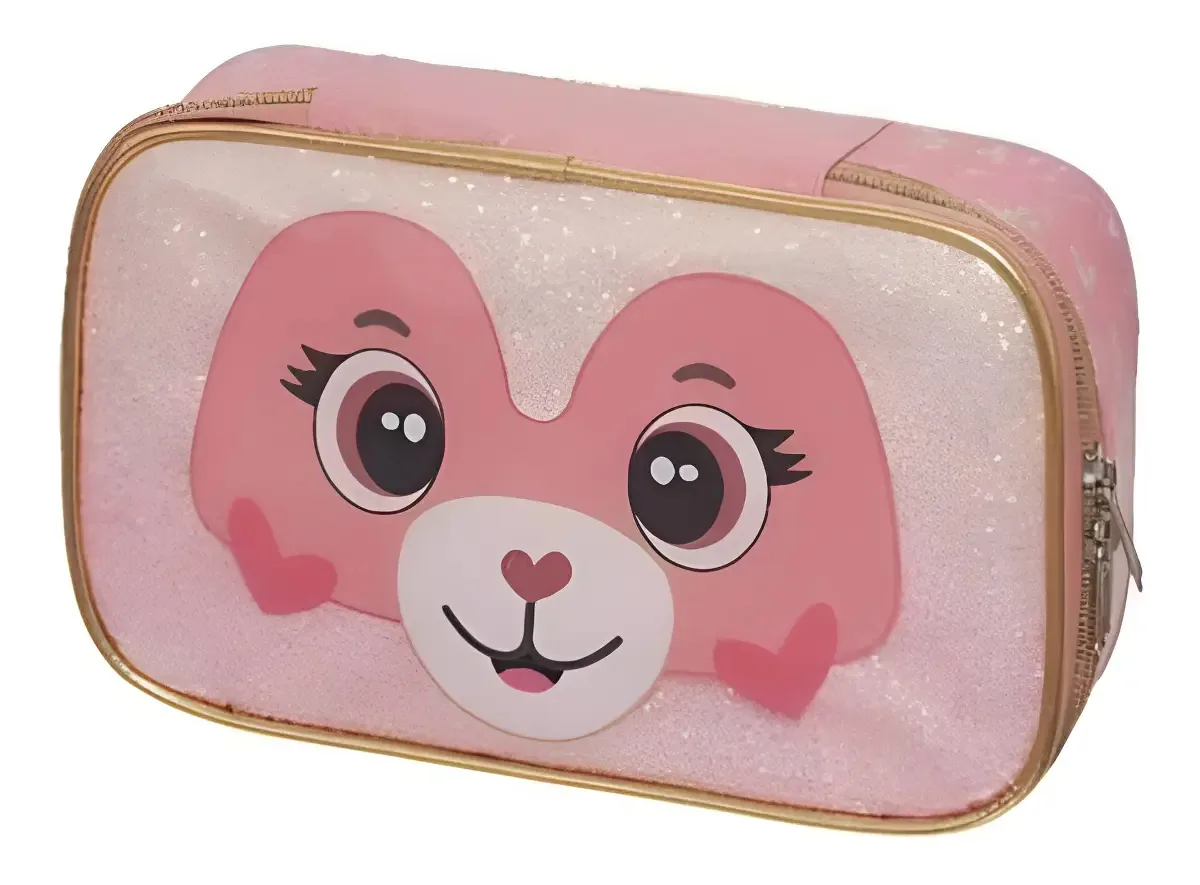 Estojo Box Escolar Pacific Rosa para Canetas e Lápis