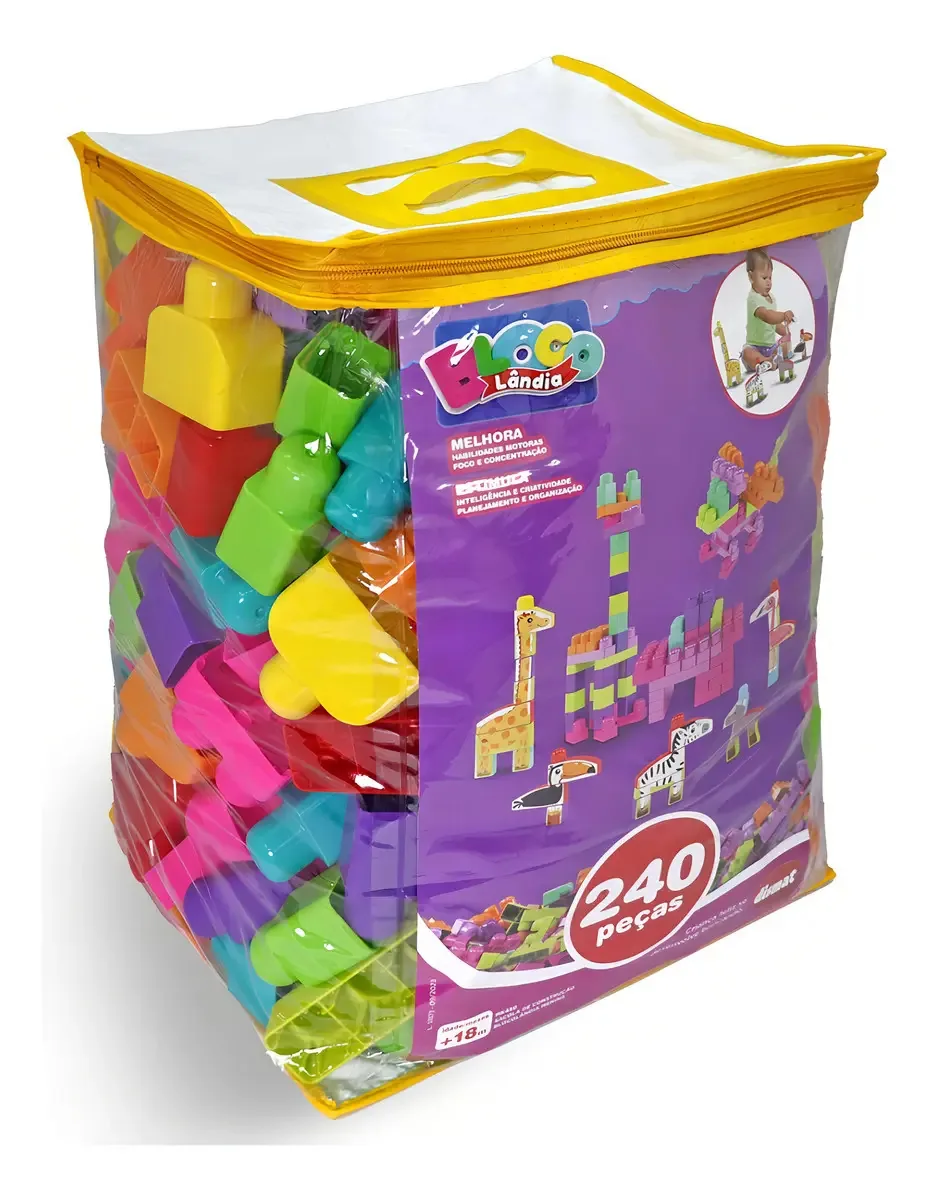 Blocos De Montar Blocolândia Menina 240 Peças 2678 - Dismat