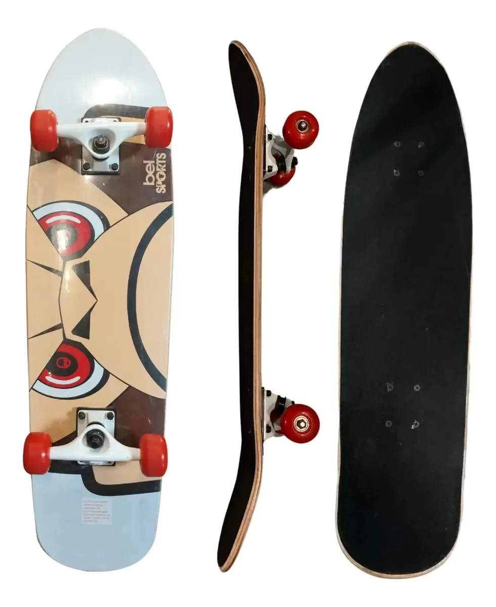 Longboard 82cm Maple Abec 7 Monkey Skate Montado Completo Cor Branco