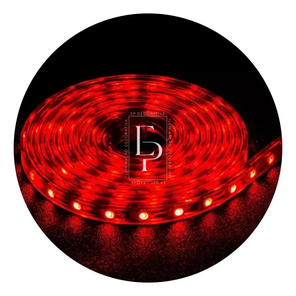 Fita LED EP Decorativa Mangueira Fita Led 5050 Chata 5050 vermelha 100m IP65