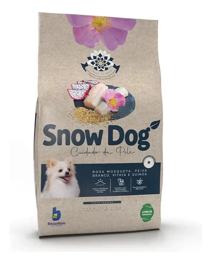 Ração Snow Dog Flores Cuidado Da Pele Cães Ad Porte Peq 15kg