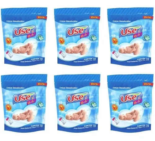 Lenços Umedecidos Refil 6 Pacotes Com 420 Unidades - Use It