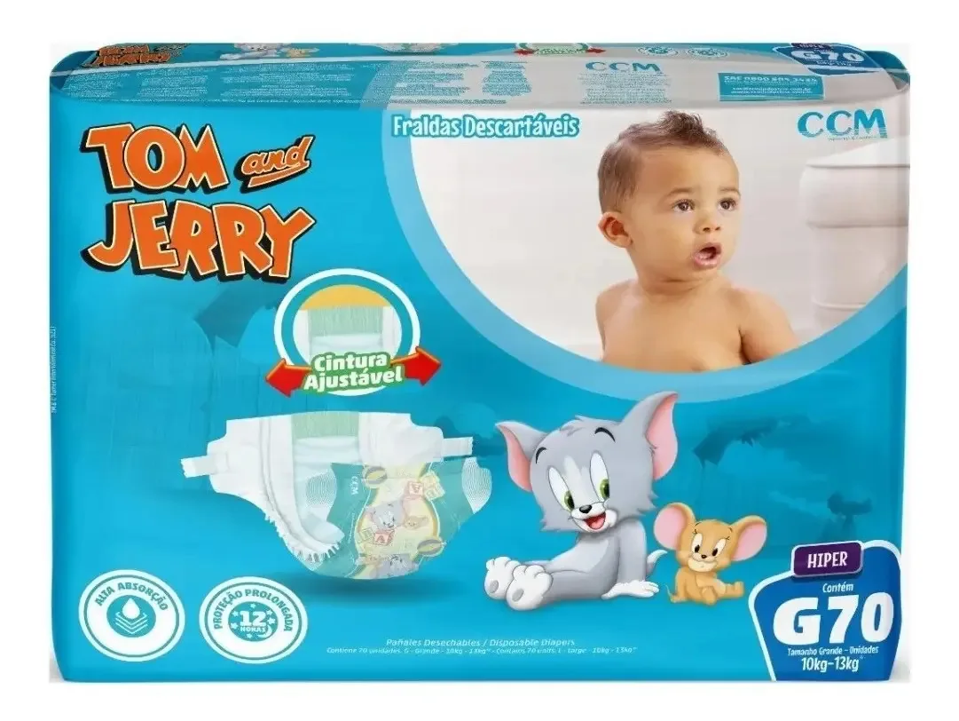 Fralda Tom Jerry Hiper G C/70