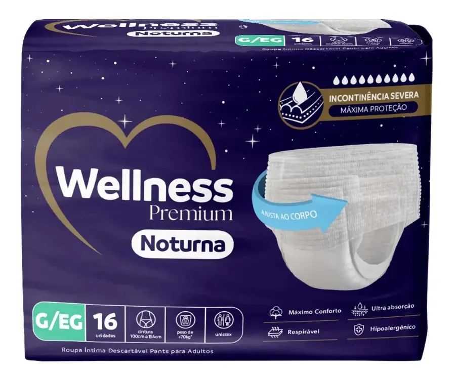 Fralda Calça Roupa Íntima Adulto Noturna Noite 16un Ge G/eg
