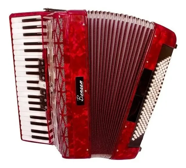 Acordeon 120 Baixos Vermelho Com Case Benson