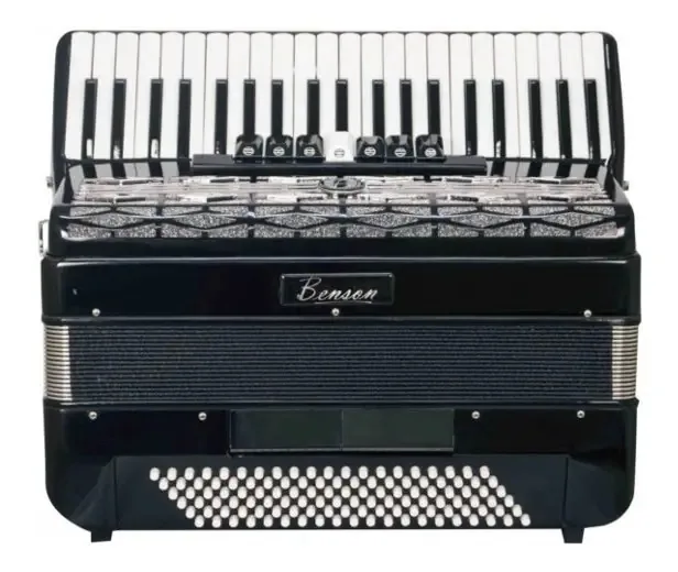 Acordeon Benson Bac120-7s 120 Baixos 7 Registros Preto