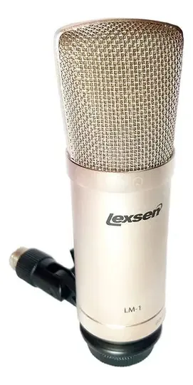 Microfone Condensador Profissional Lexsen Gravação Estudio Cor Prateado