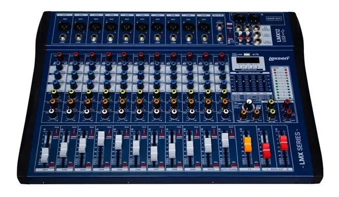Mesa de Som Lexsen LMX12USB 12 Canais Bluetooth Alimentação Fantasma