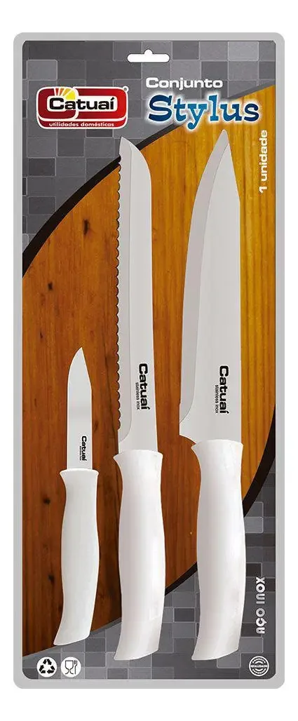 Conj Faca Catuai 3pcs Cabo Branco