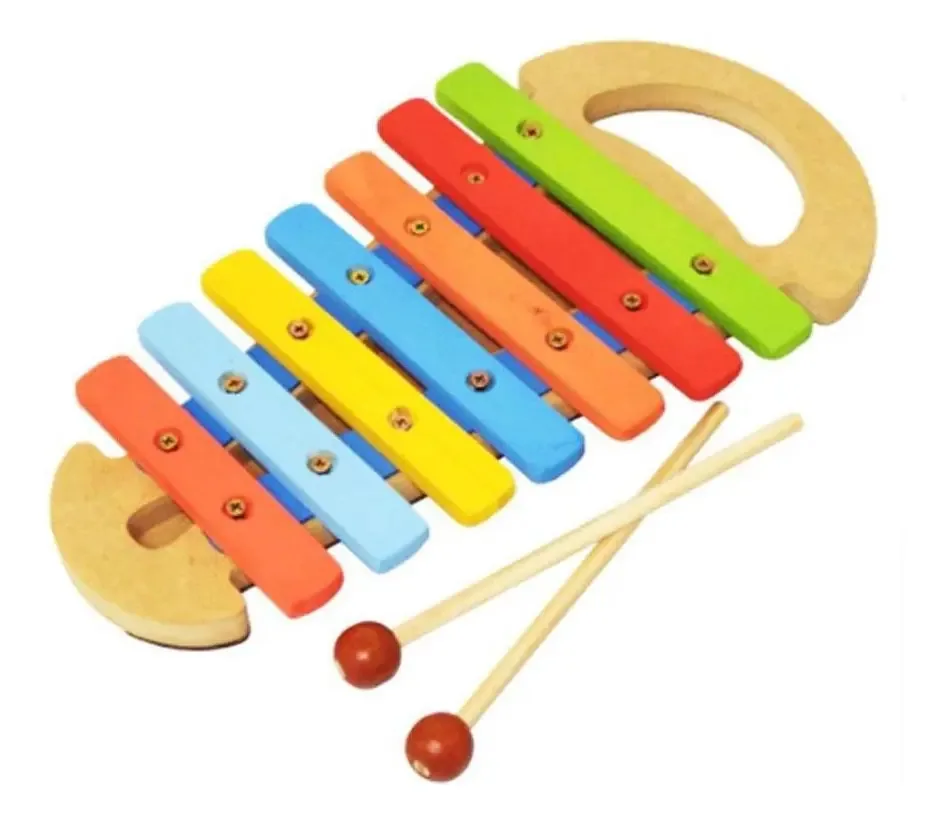 Xilofone Com Alça Brinquedo Musical Educativo E Pedagógico Cor Colorido