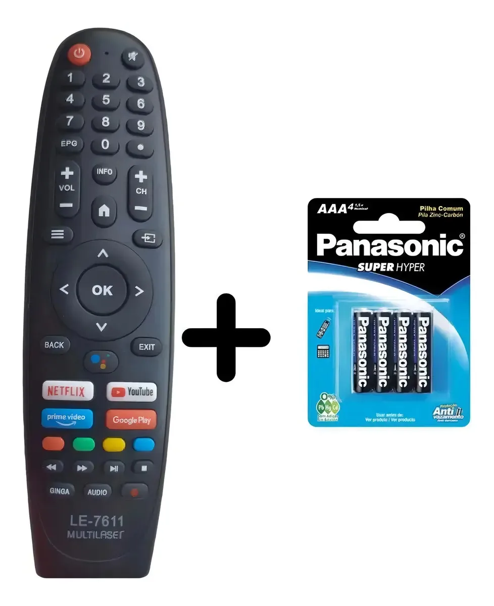 Controle Remoto Para Tv Multilaser Led 4k