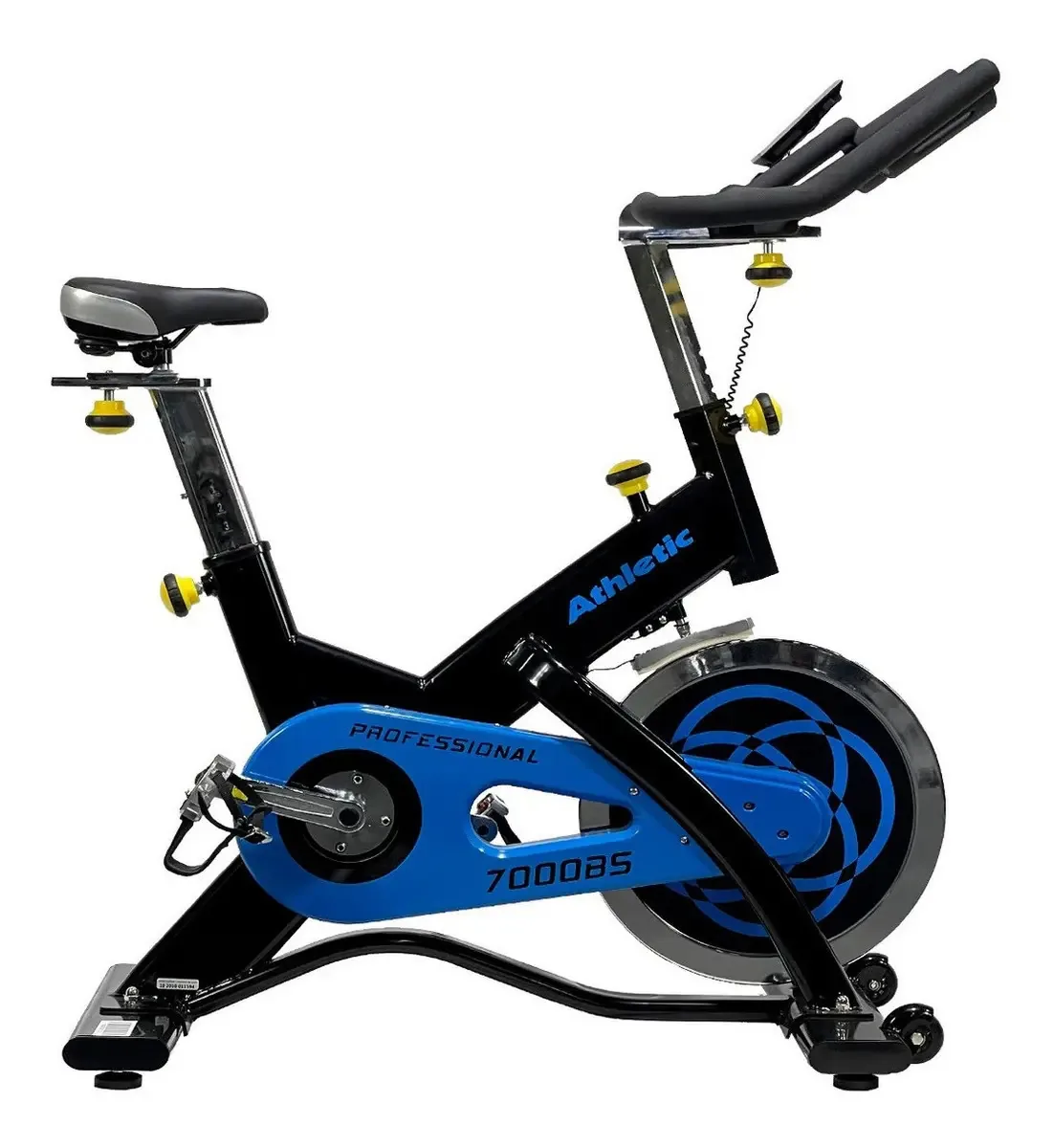 Bicicleta giratória fixa Athletic 7000BS, preta e azul