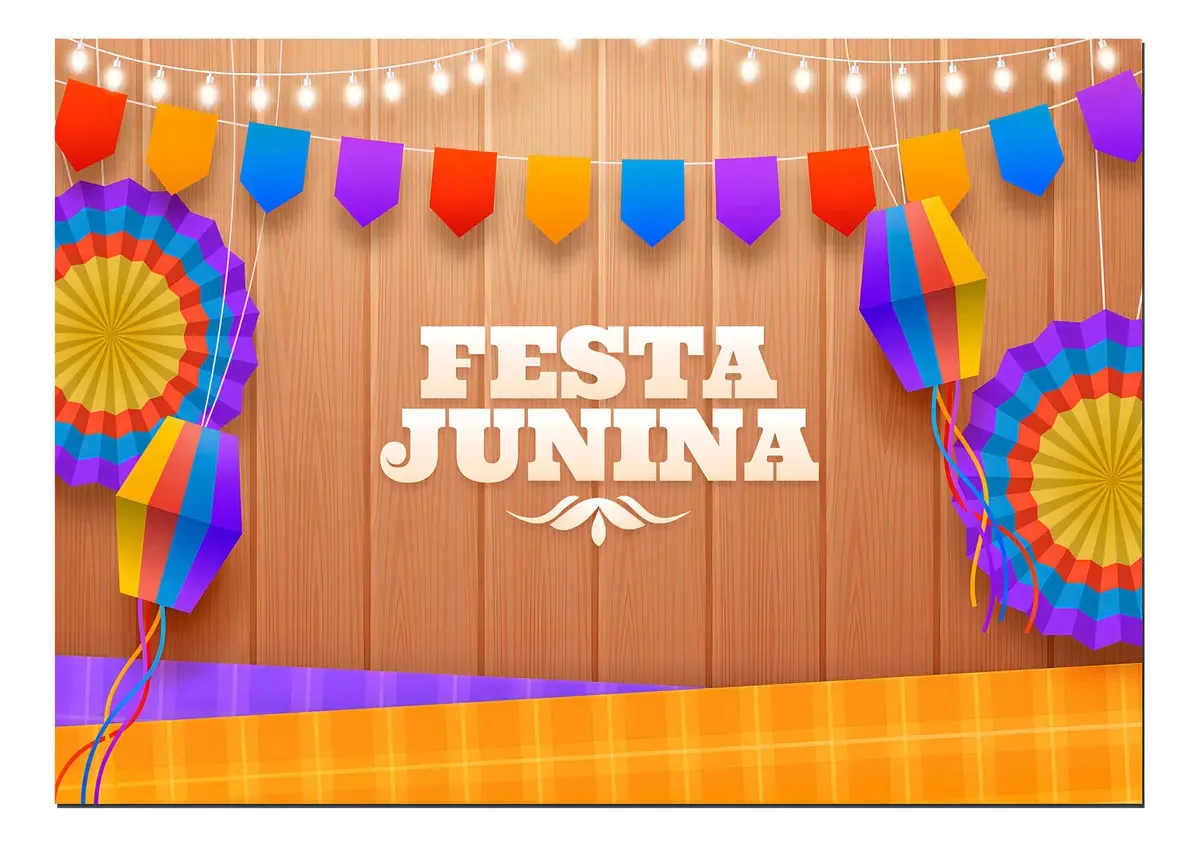 Painel para Festa Junina de Lona 1m x 65cm com Ilhós