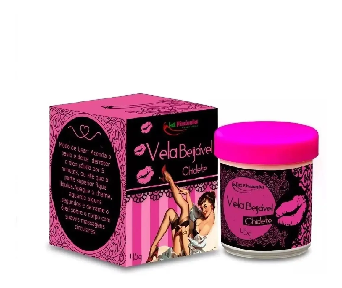 Vela Beijável Massagem Relaxante Aromatica Nao Queima Pele La Pimenta Chiclete