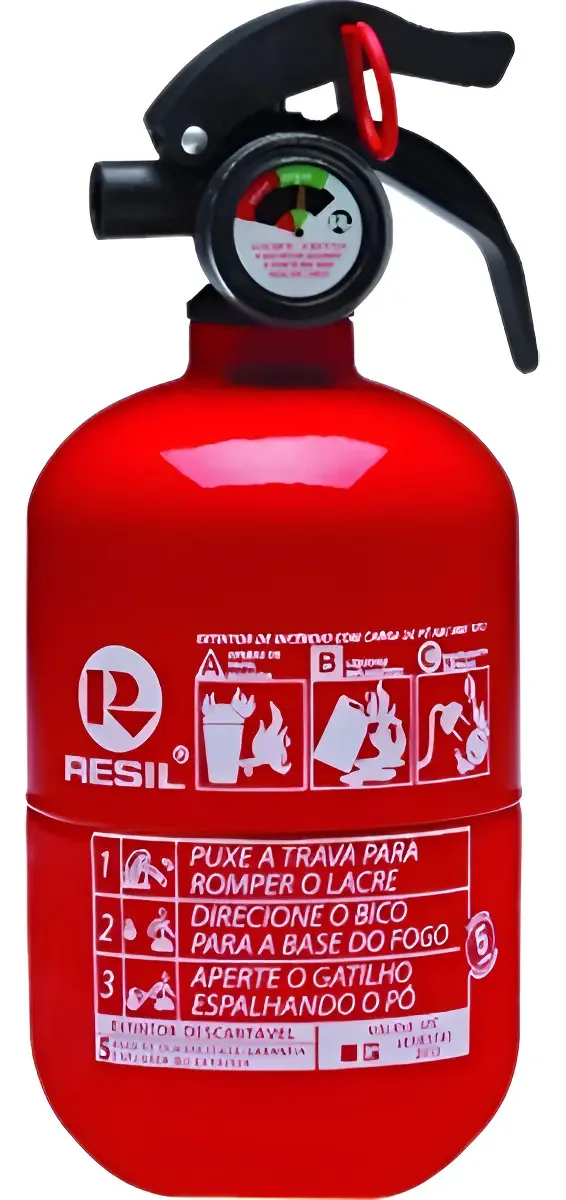 Extintor Automotivo Tradicional 4 Polegadas ABC 1kg Resil Carro