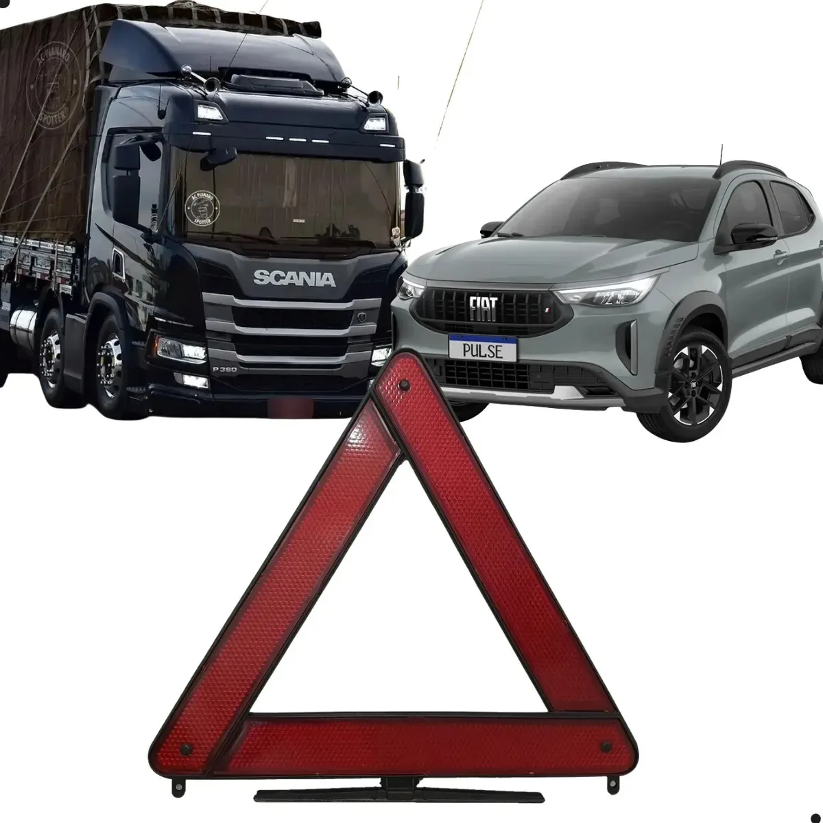 Triangulo Refletor Carro Sinalização Segurança 10 Unidades