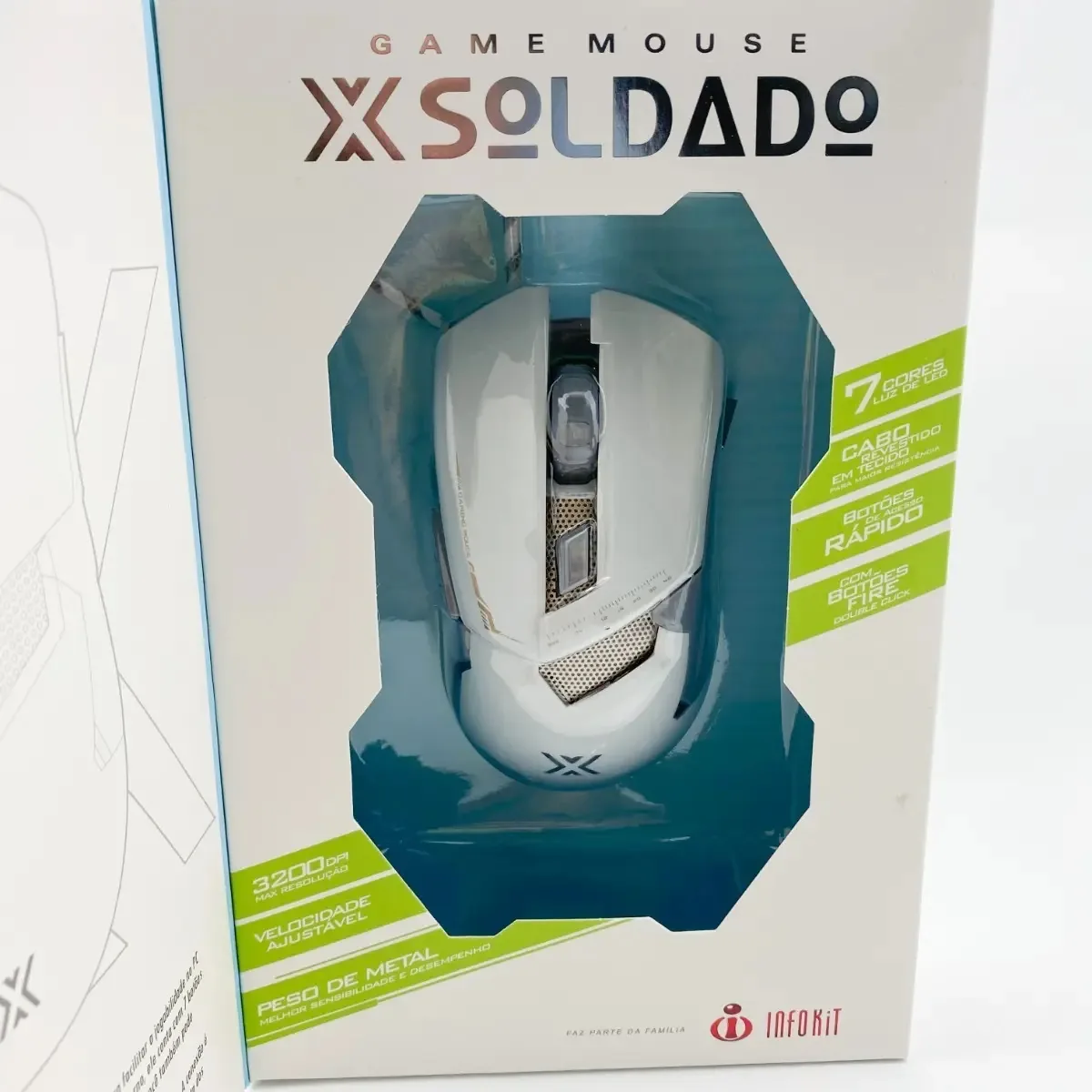 Mouse Gamer X Soldado Infokit Gm-720 Cor Branco