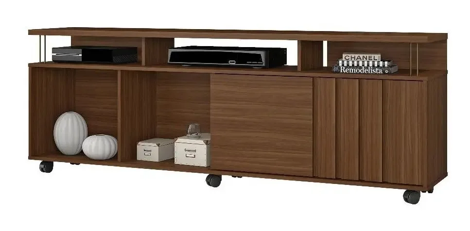 Rack Atraente Para Tv Até 72 Polegadas Jcm Móveis Cor Rovere