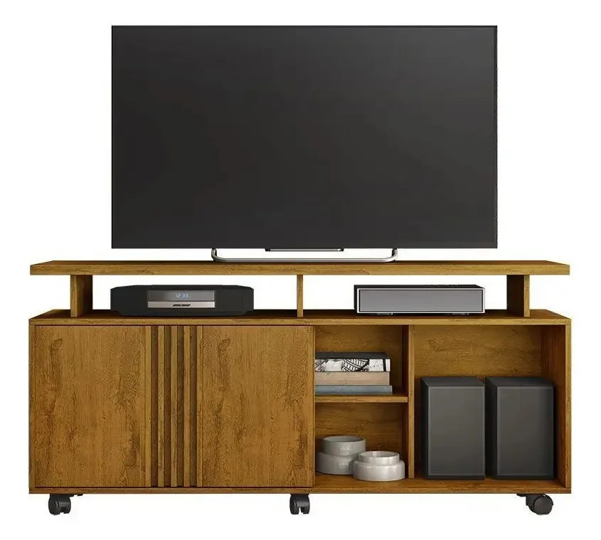 Rack Para Tv Até 58 Polegadas Humor Jcm Móveis Cor Nobre Soft
