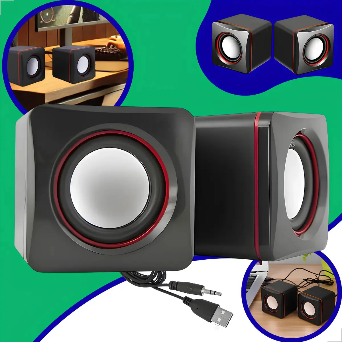 Caixa de Som Gurumania para Notebook e Monitor com Subwoofer 6W