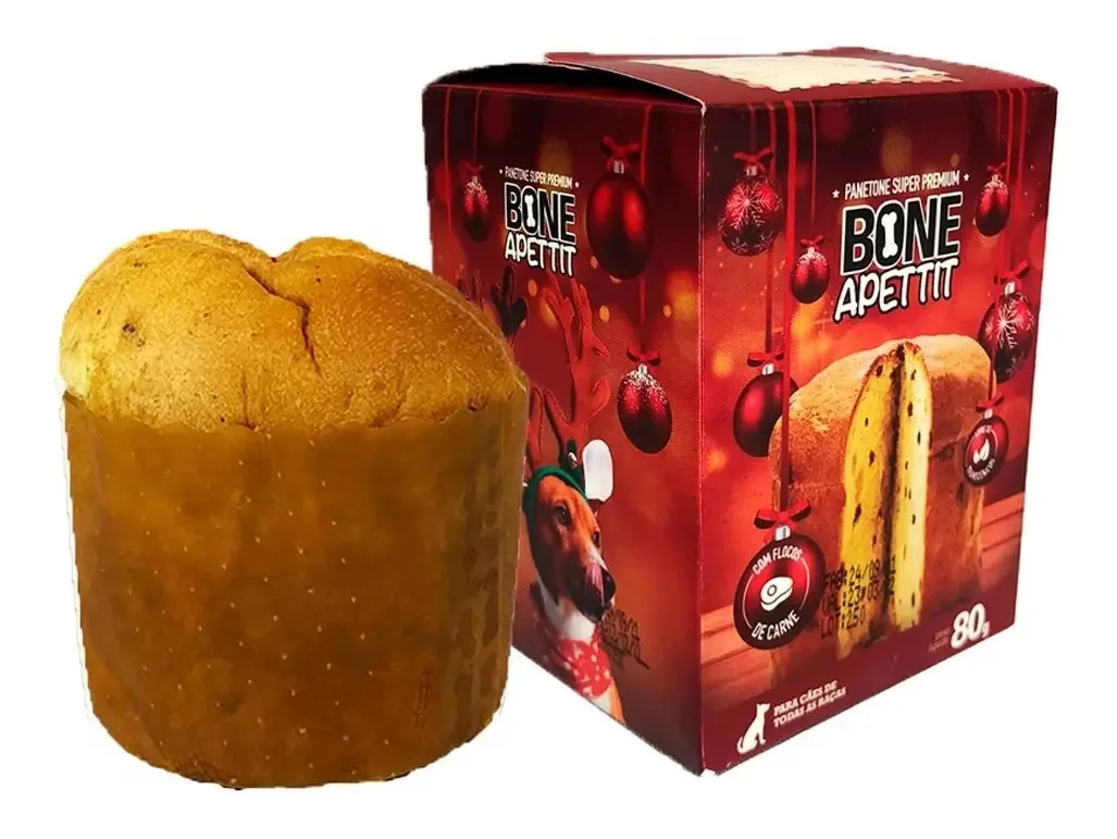 Panetone Para Cães E Gatos Petiscos Pet 80g Todas As Raças