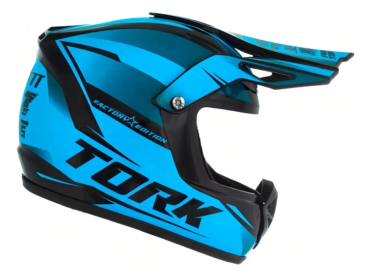 Capacete Cross Mini Pro Tork Azul Decoracao Husqvarna Sherco