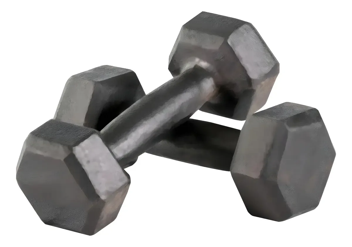 Kit Par De Halteres 6kg Pintado Musculação Academia Fitness Cor Preto